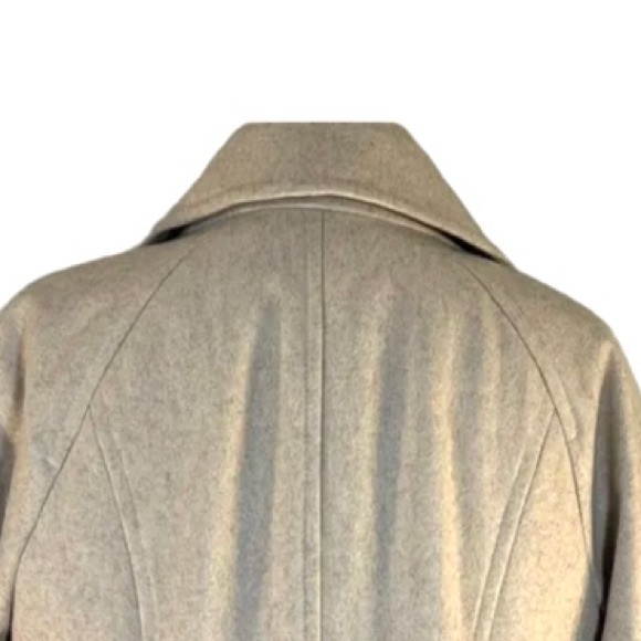 London Fog sz XL heathered tan wool blend single breasted A-line button up coat - Picture 10 of 16